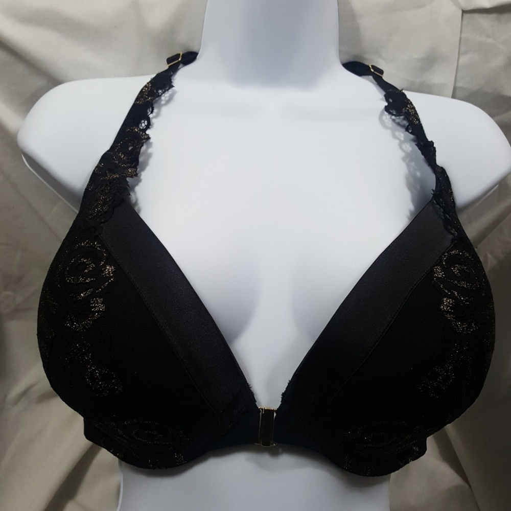 Lane Bryant Cacique plunge boost black/gold